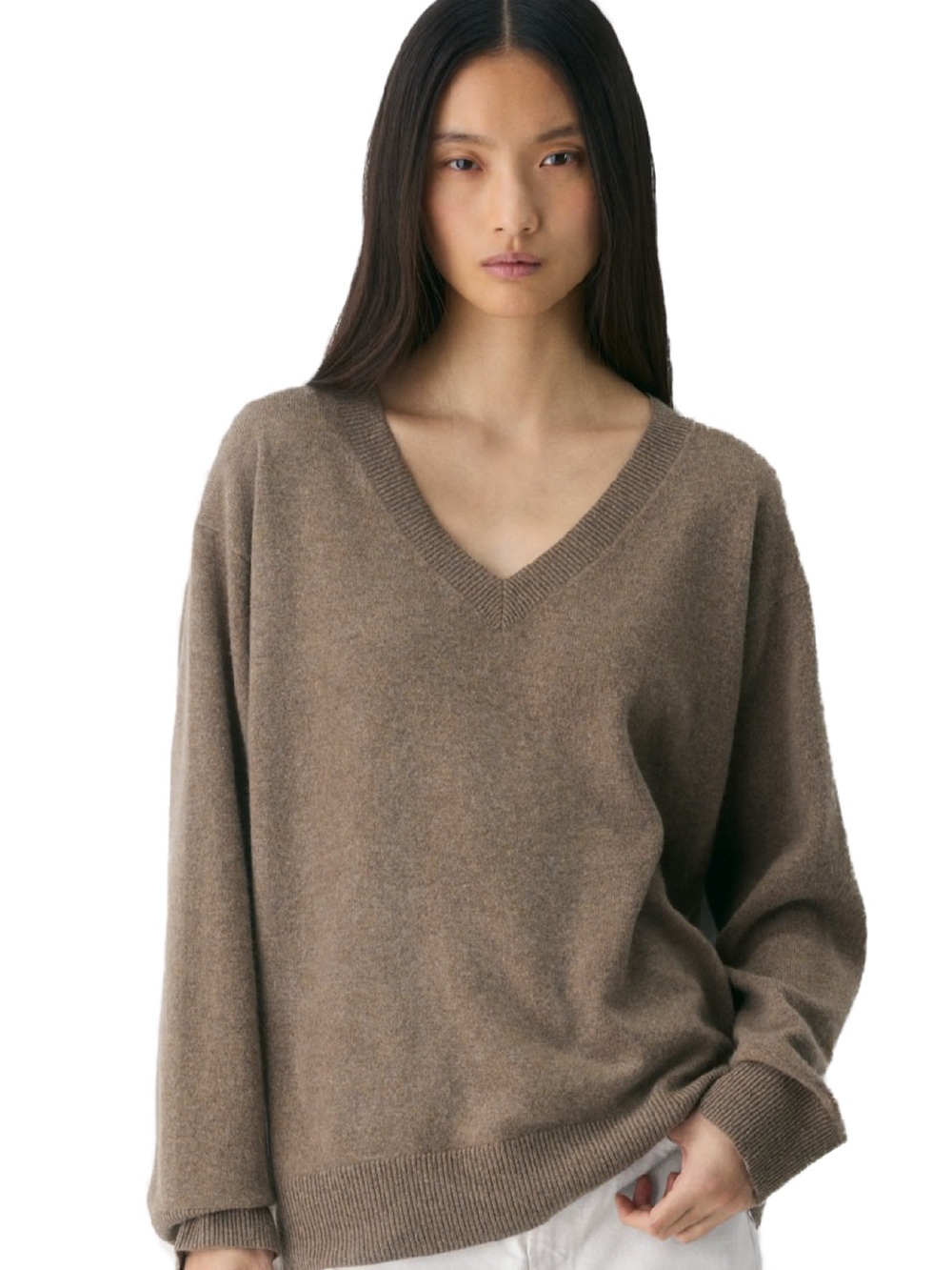 Aritzia Bare Cashmere V-Neck Sweater